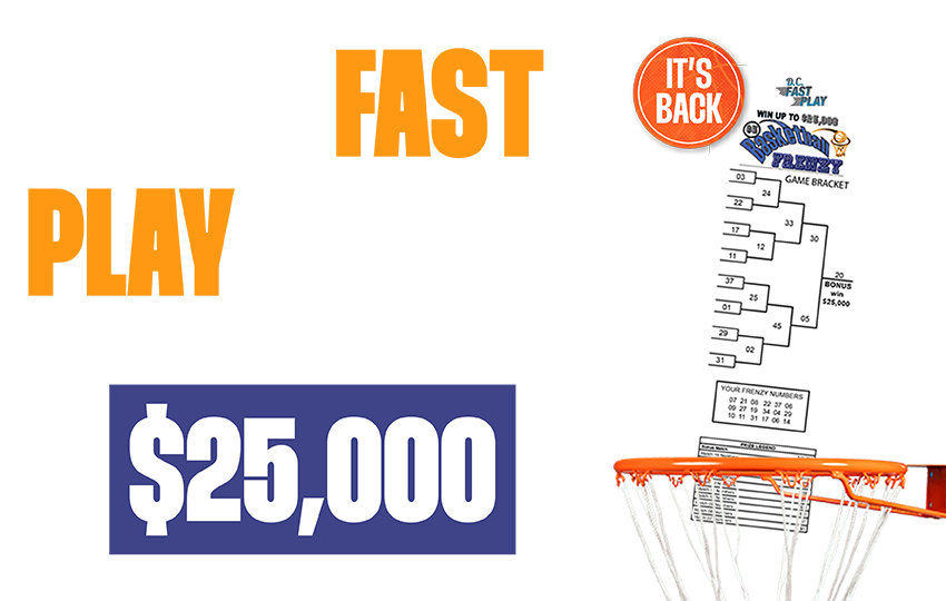 DC Lottery Fast Play Ticket, Basketball Frenzy