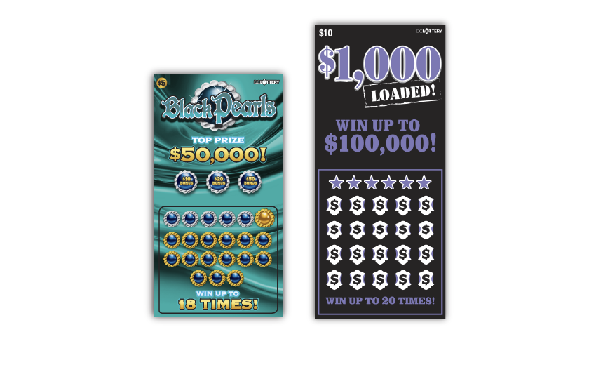 DC Lottery Scratchers, Black Pearls and $1,000
