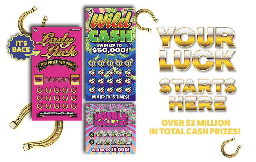 DC Lottery Scratchers. Lady Luck, Wild Cash, Double Dollars