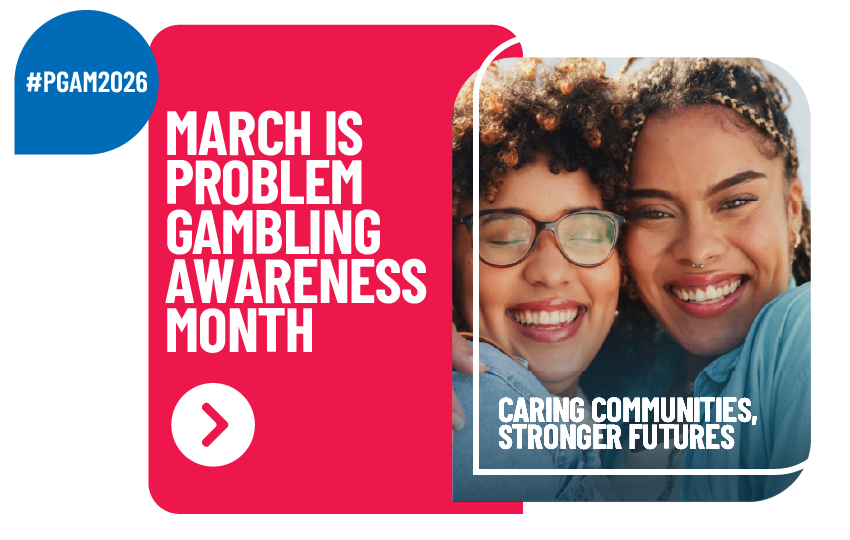 Image with two women smiling and text. 