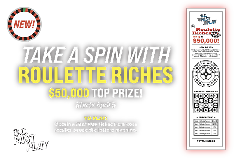Fast Play ticket, Roulette Riches shown with text