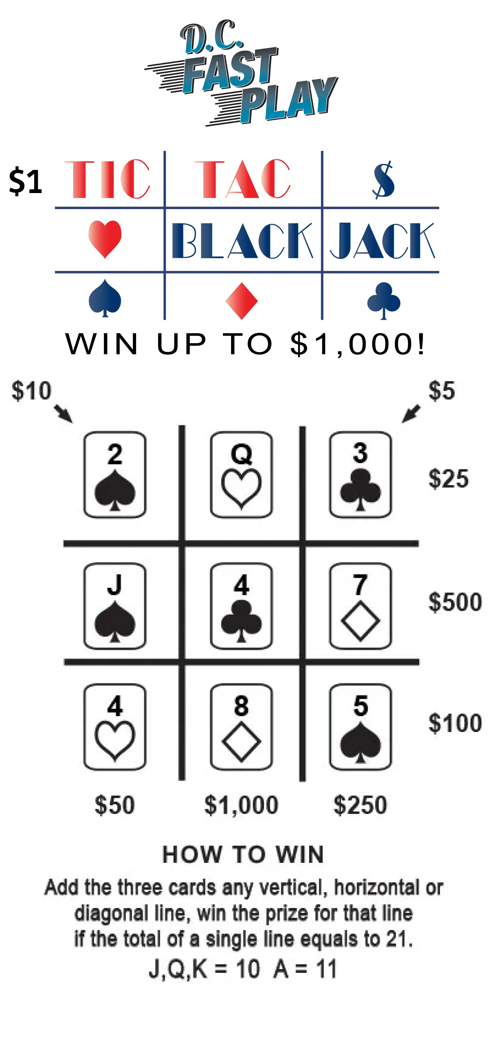 Tic Tac Black Jack | DC Lottery