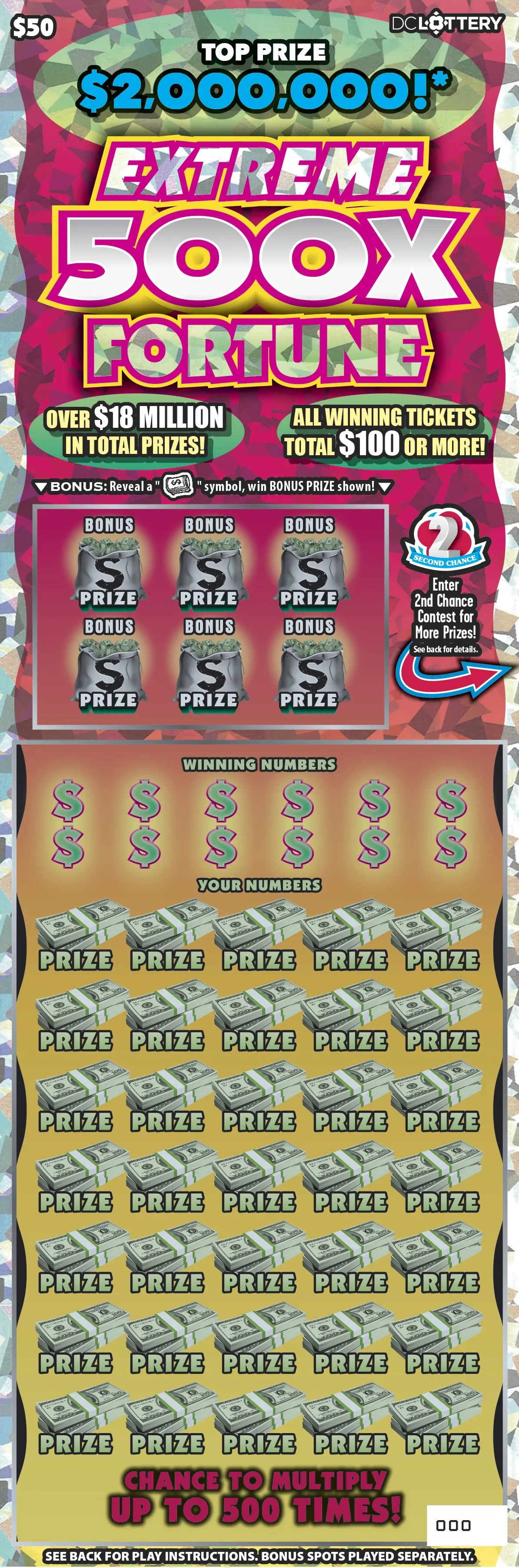 Extreme 500X Fortune | DC Lottery