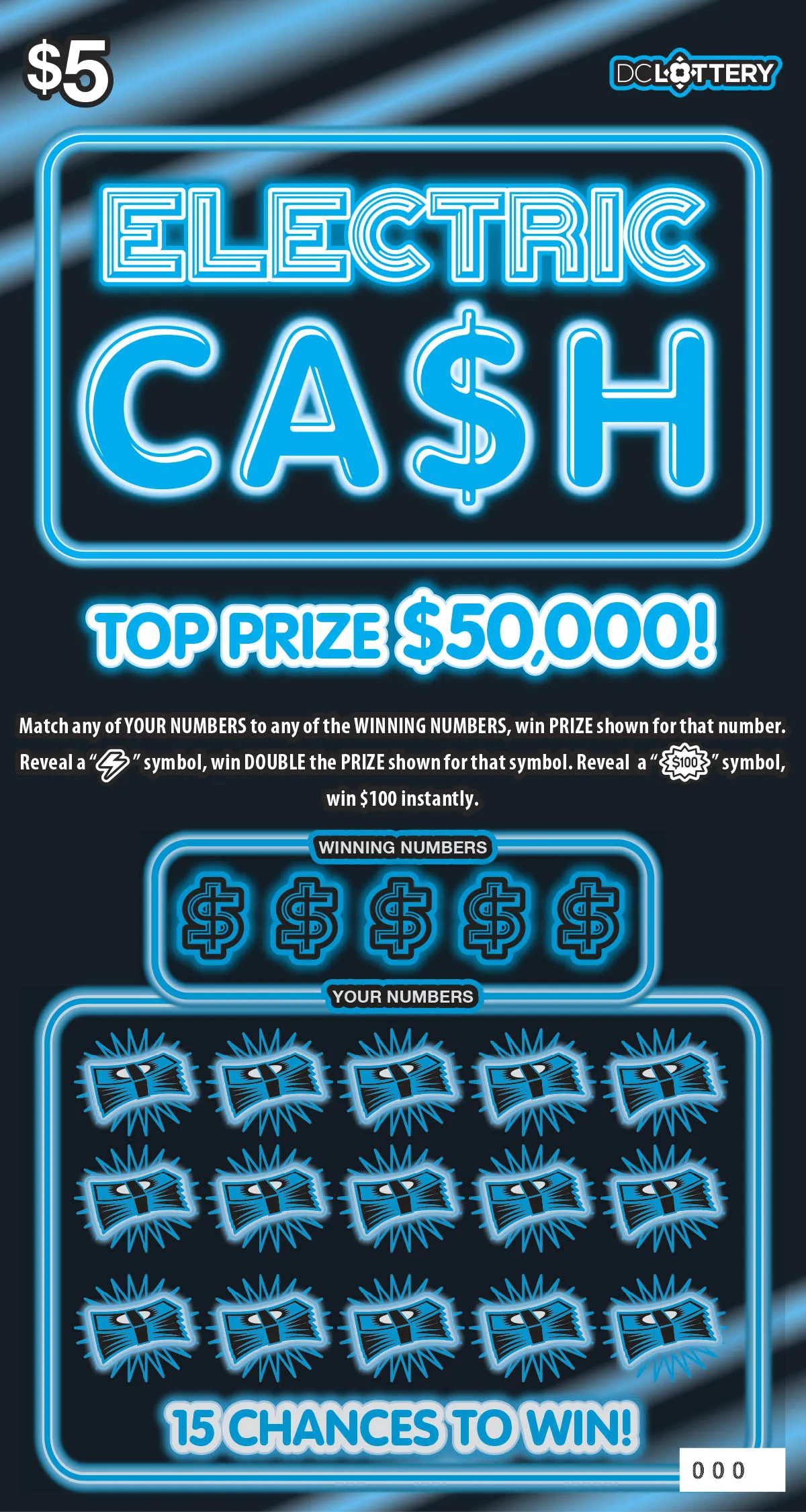 ELECTRIC CASH scratch-off ticket