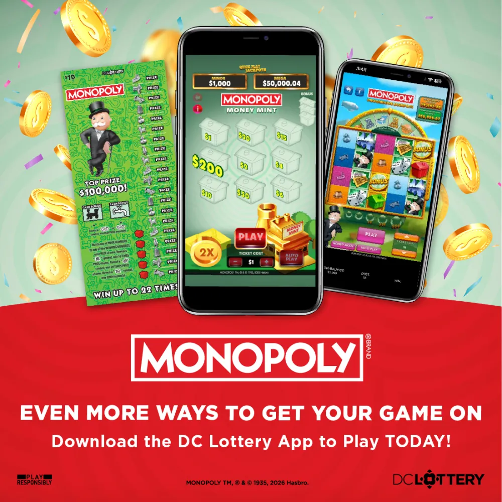 MONOPOLY games from DC Lottery