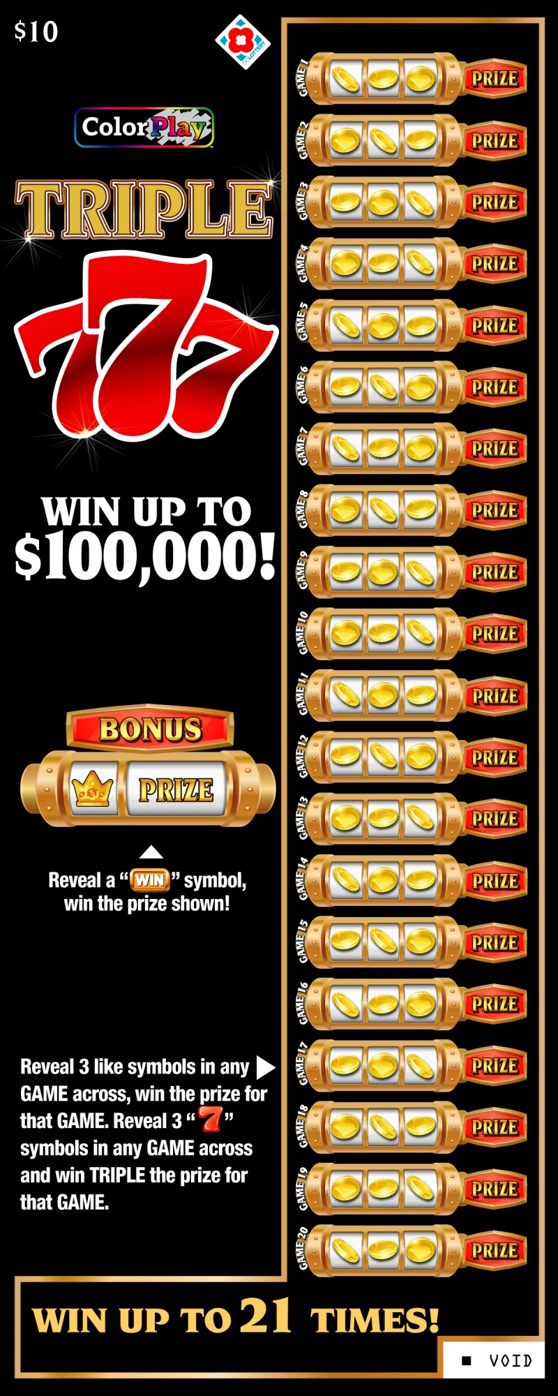 Triple 777 scratcher from Washington DC Lottery