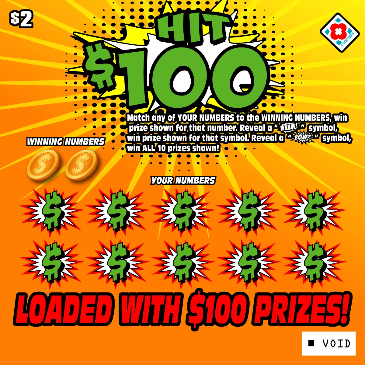 Hit $100 scratcher from Washington DC Lottery