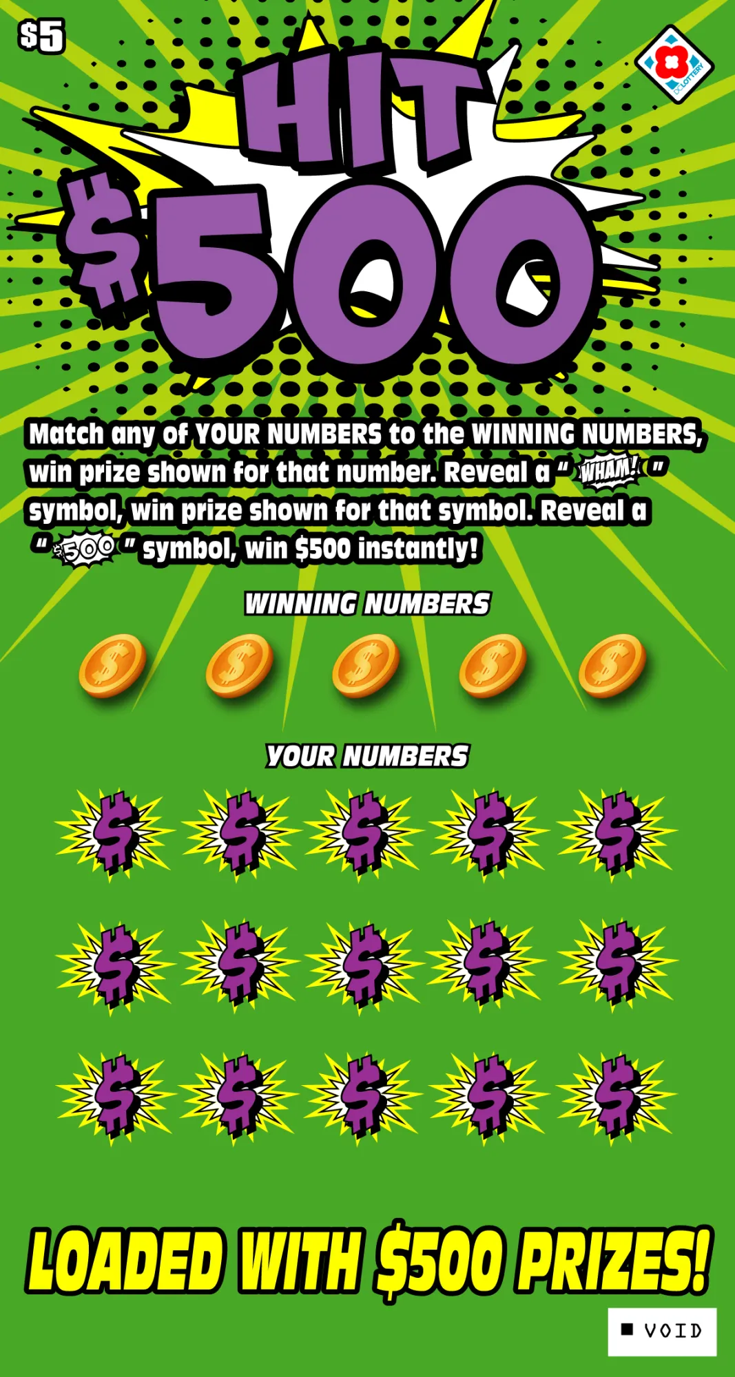 Hit $500 scratcher from Washington DC Lottery