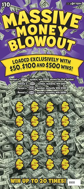 Massive Money Blowout scratcher from Washington DC Lottery