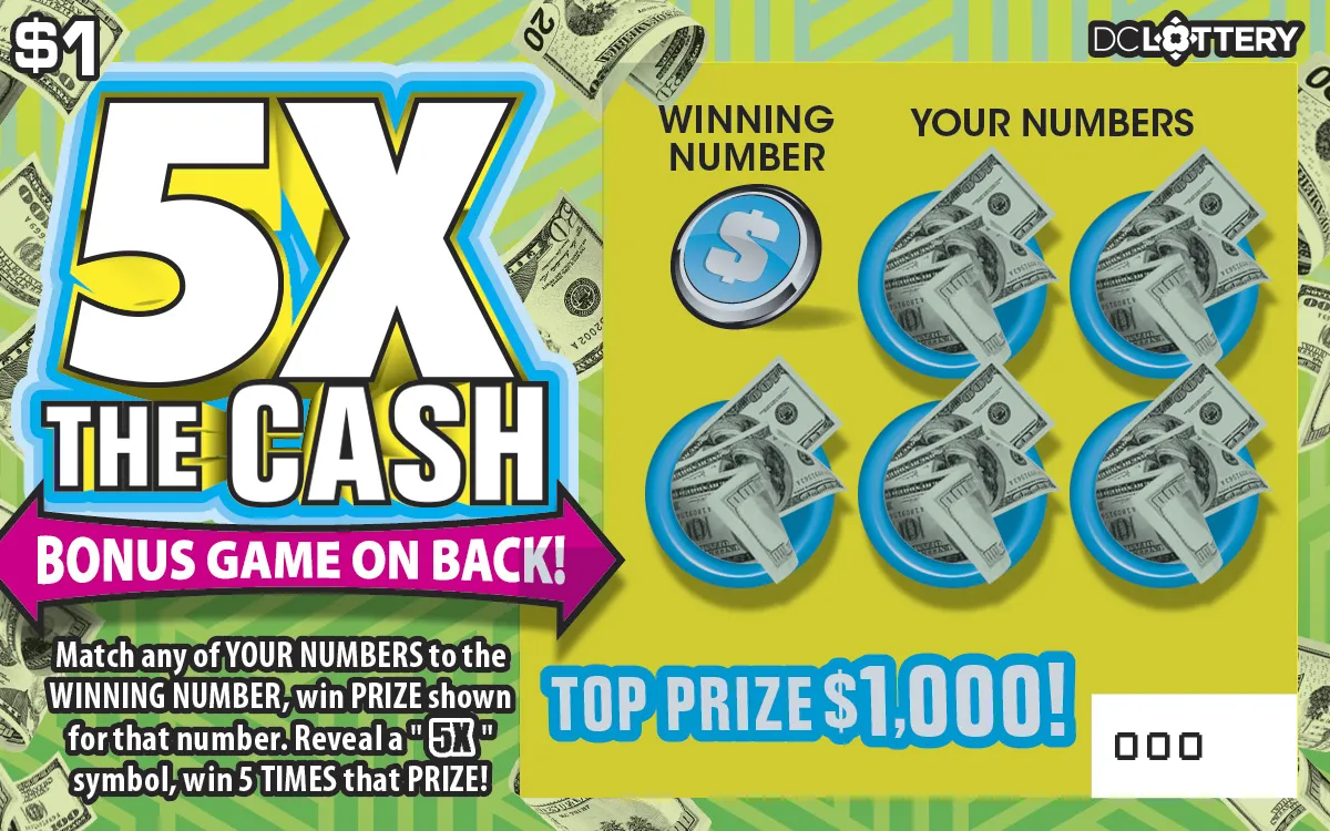 5X the Cash scratcher from Washington DC Lottery