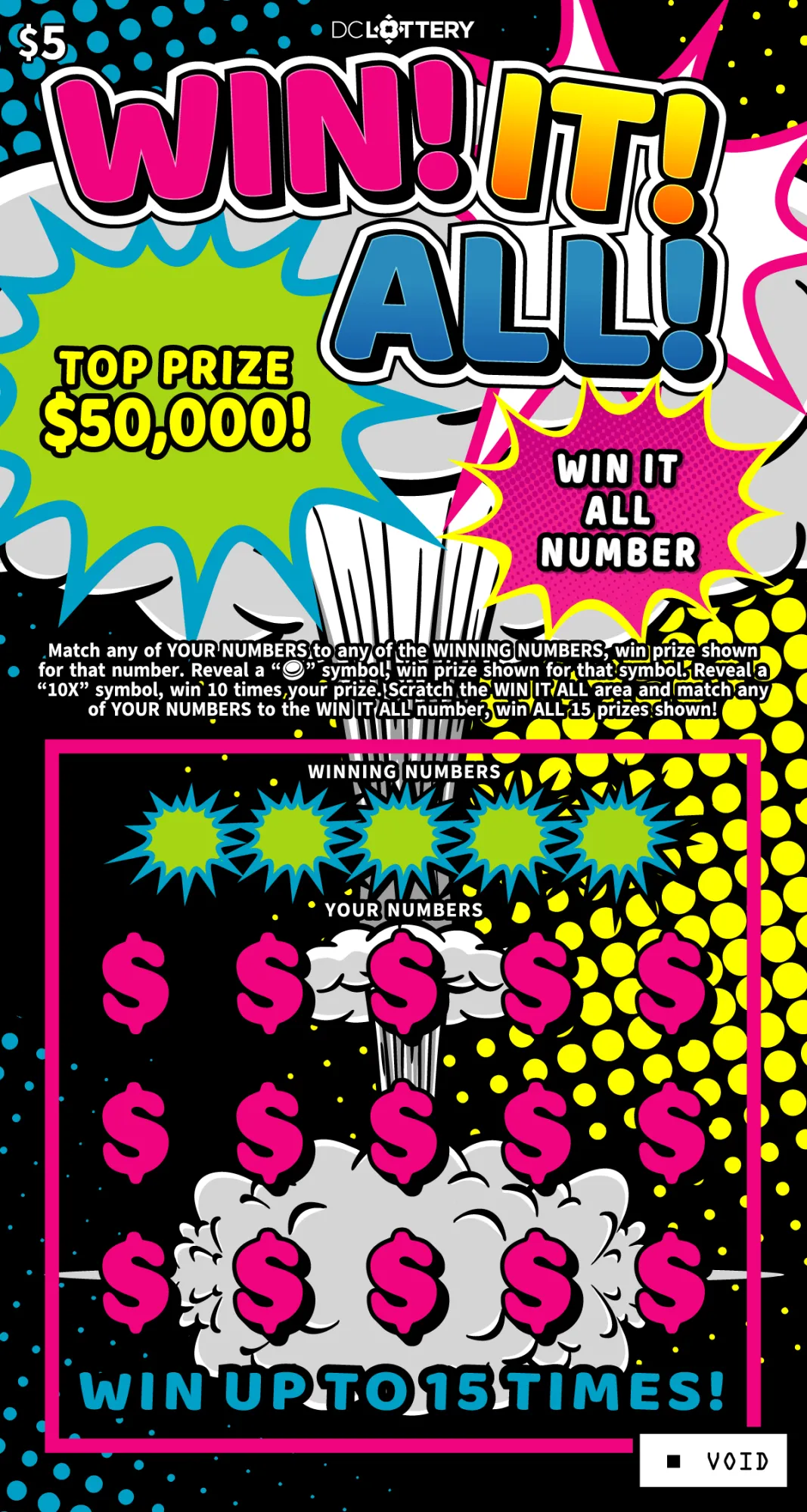 Win! It! All! scratcher from Washington DC Lottery