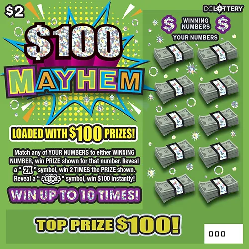 $100 MAYHEM scratcher from Washington DC Lottery