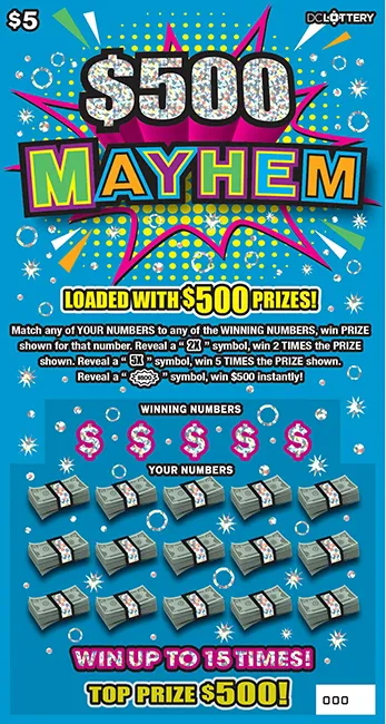 $500 MAYHEM scratcher from Washington DC Lottery