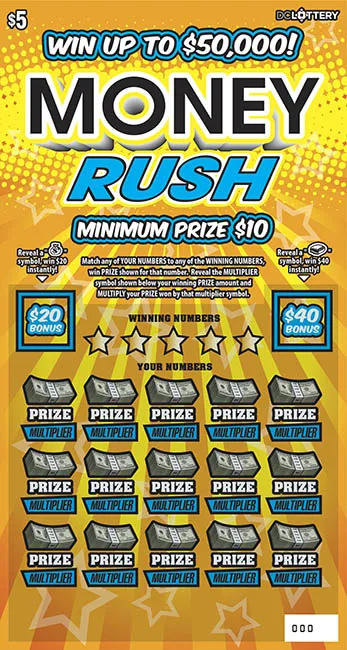 Money Rush scratch-off ticket from Washington DC Lottery