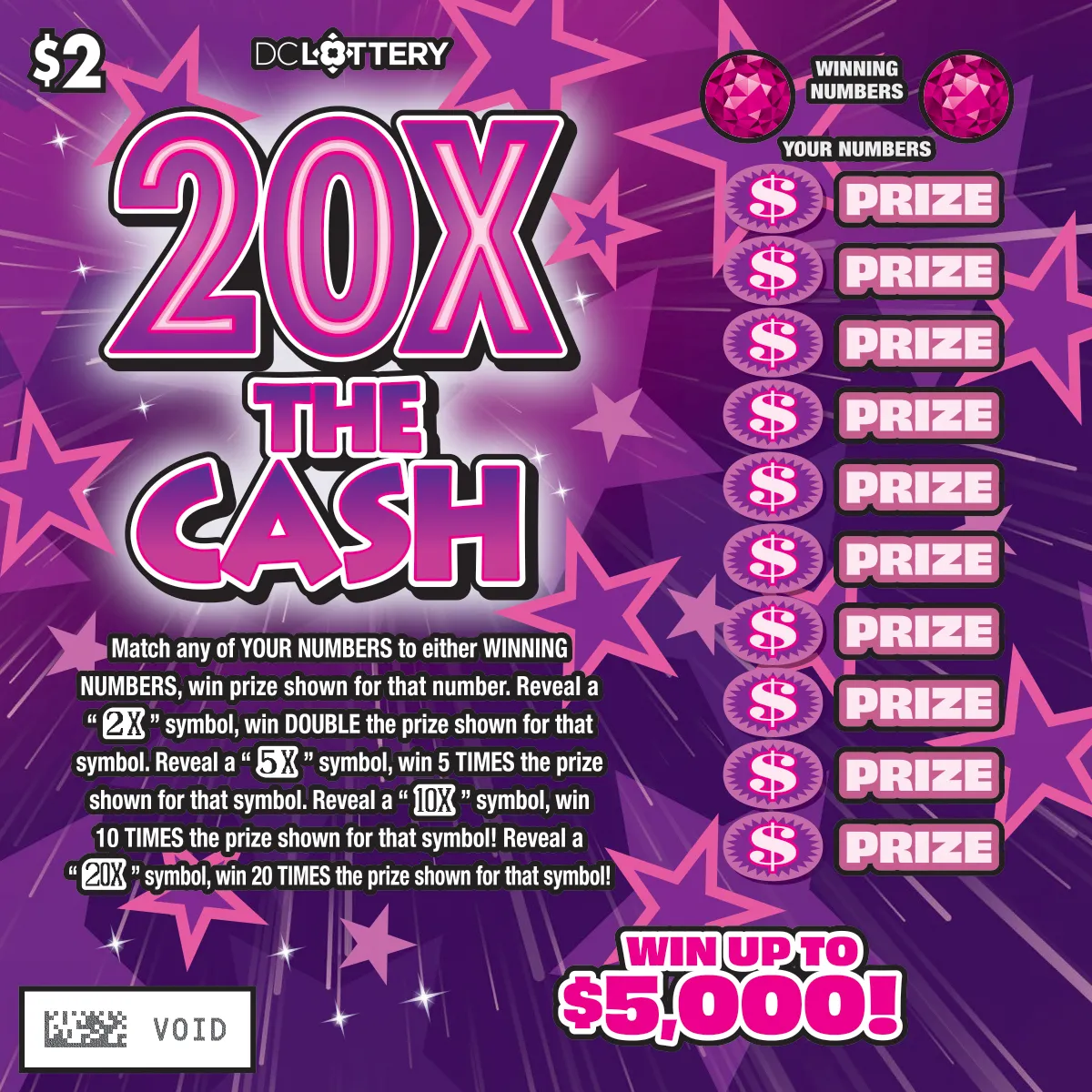 20X The Cash scratcher from Washington DC Lottery