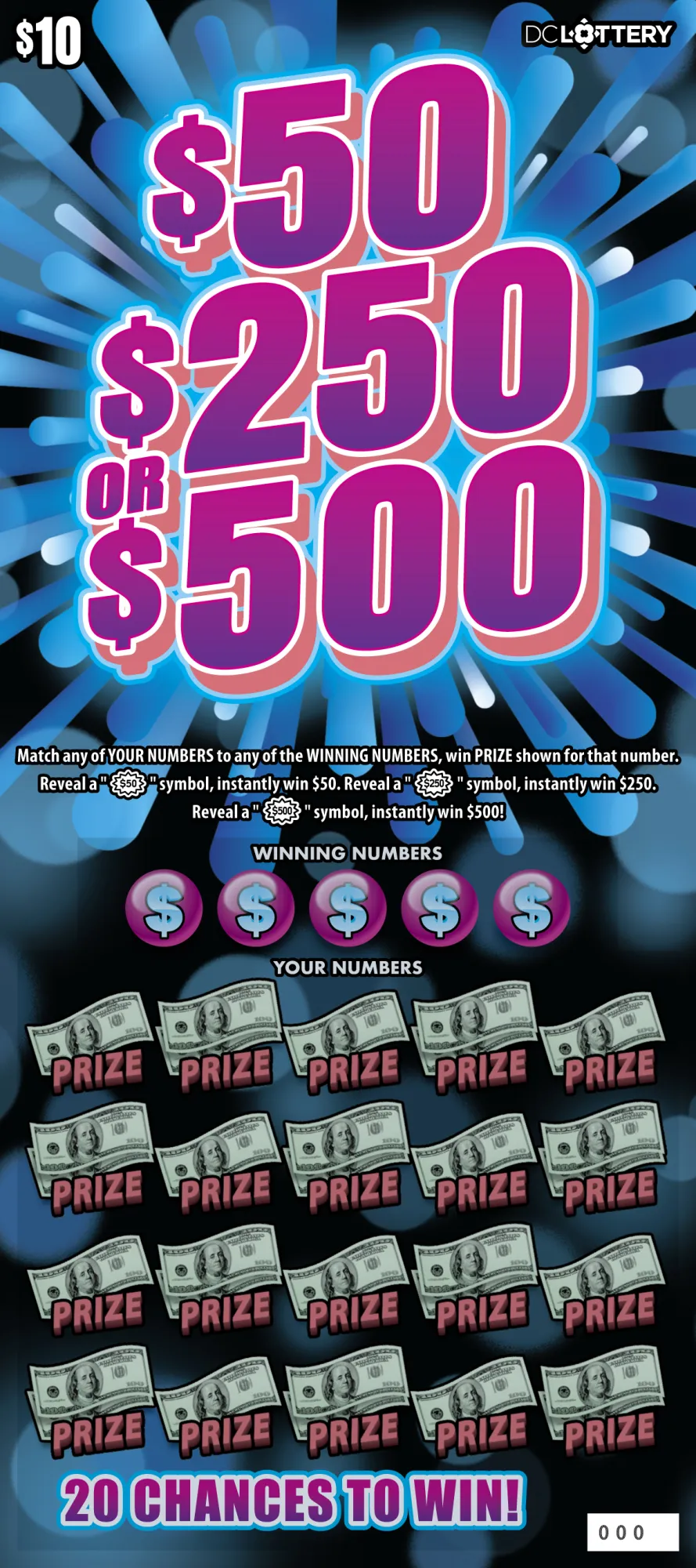 $50, $250 or $500 ticket