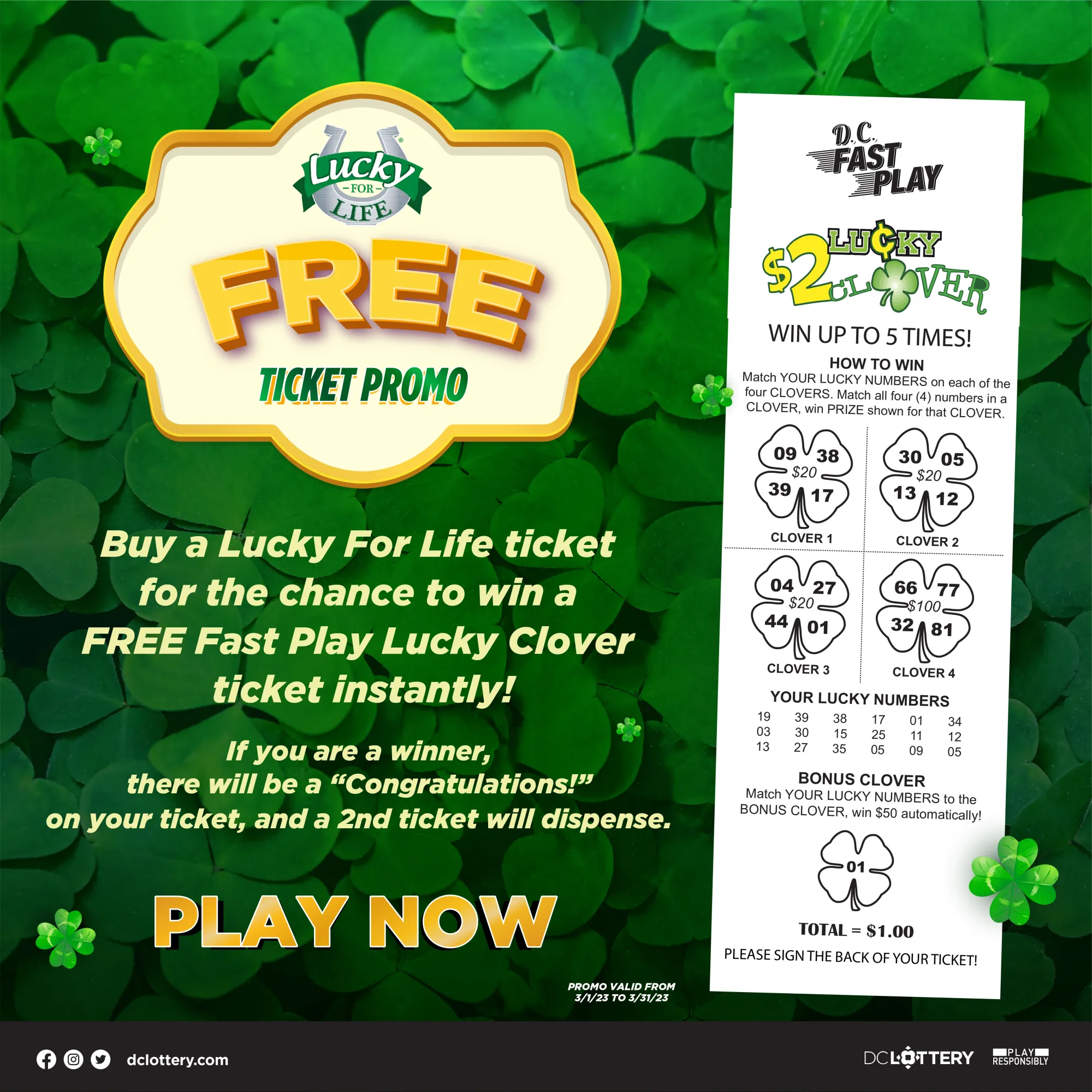 Lucky for Life Free Ticket Promotion