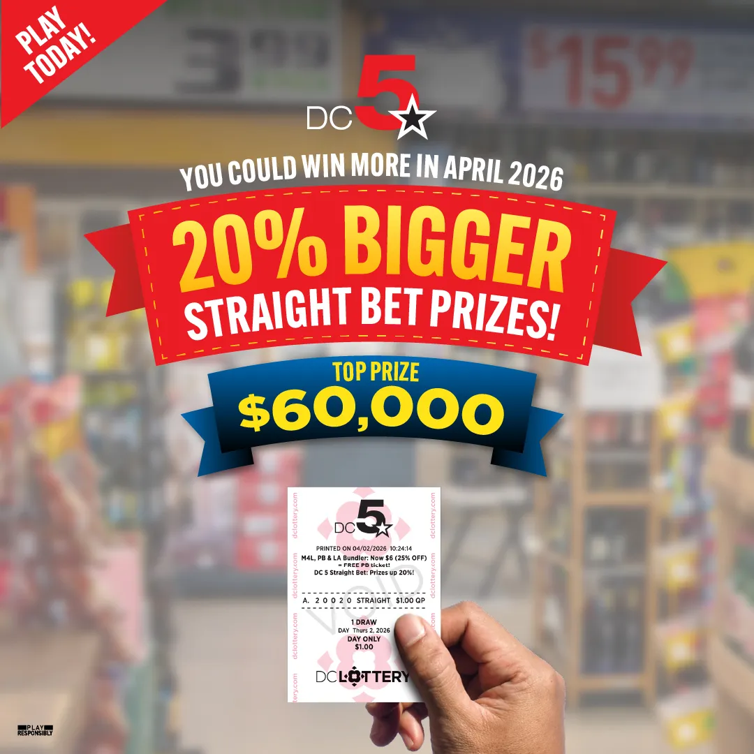 DC 5 Straight Bet Bonus - April 2026