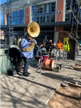 Mardi Gras 2020 Event - Band Members playing instruments