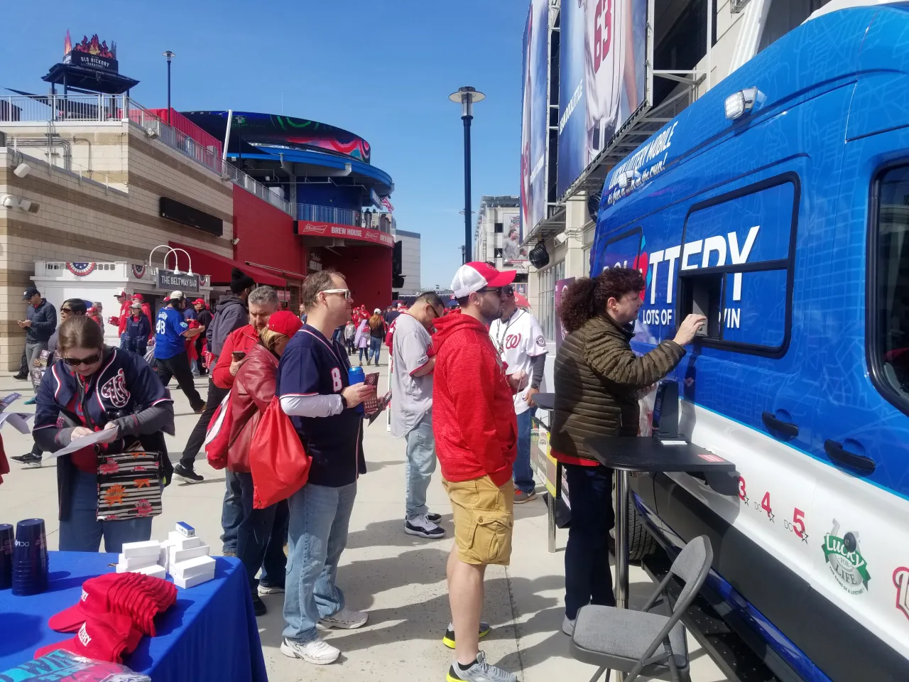 crowd at lottery truck