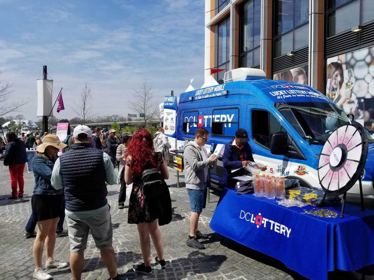 crowd at lottery truck
