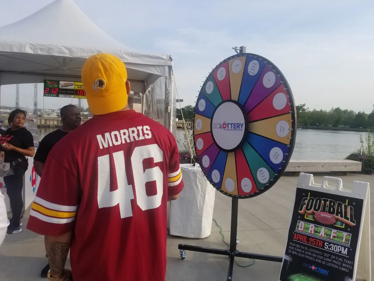 players spinning prize wheel