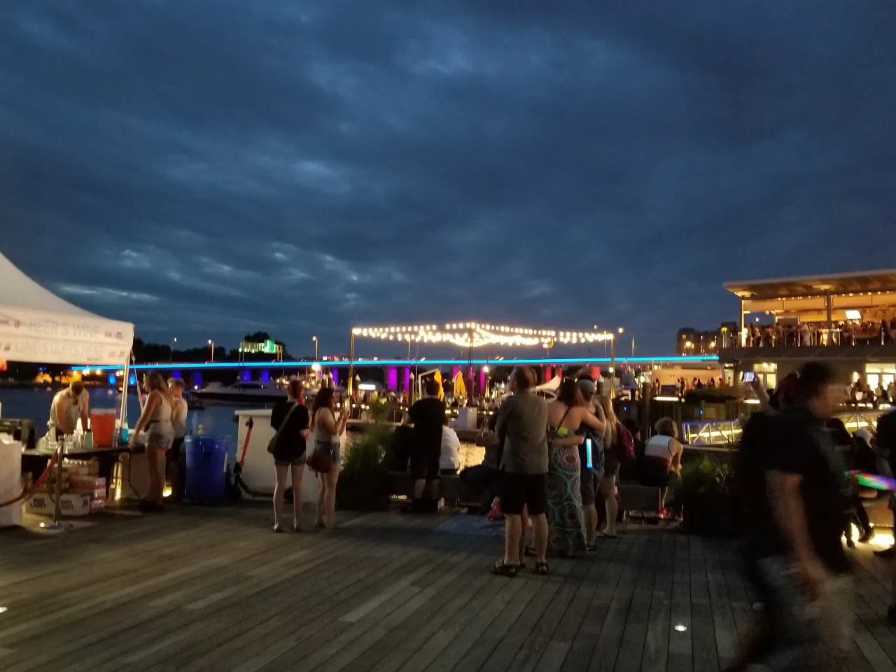 crowd on the pier