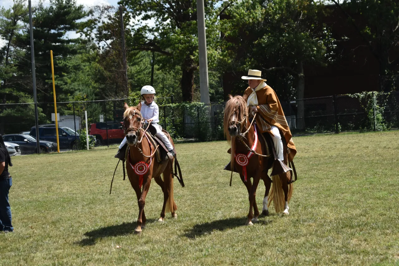 People riding a horse